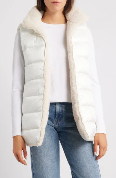 Save The Duck Reversible Beige Jacket With High Collar In White