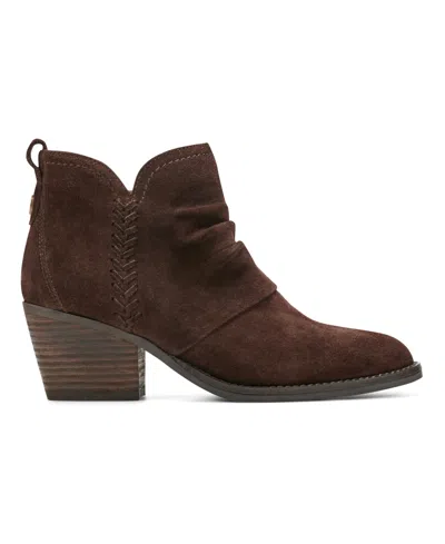 Earth Women's Chandy Ruched Block Heel Booties In Brown