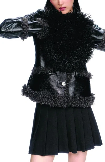 Anna Sui Ssense Exclusive Black Faux-fur Muff Hand Warmer In Black