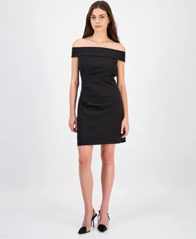 Sam Edelman/s Rothschild & Co Inc Women's Off-the-shoulder Mini Dress In Black