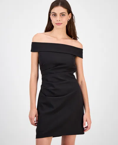 Sam Edelman/s Rothschild & Co Inc Women's Off-the-shoulder Mini Dress In Black