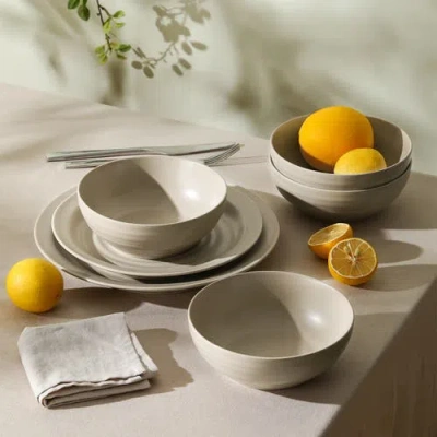 Stone Lain Orbit Stoneware 16-piece Dinnerware Set With Cereal Bowls And Mugs In Neutral