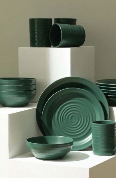 Stone Lain Orbit Stoneware 16-piece Dinnerware Set With Cereal Bowls And Mugs In Green
