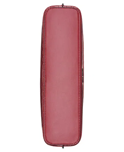 Calvin Klein Women's Verne Signature Embossed Flap Shoulder Bag In Red