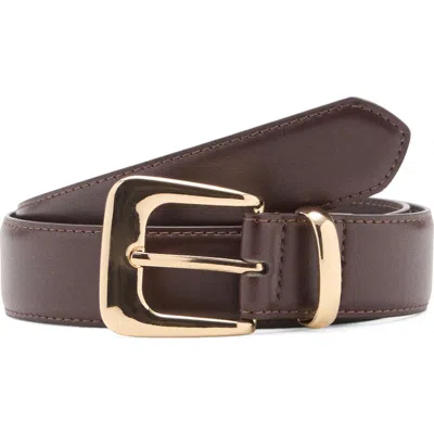 Mango Faux Leather Belt In Brown