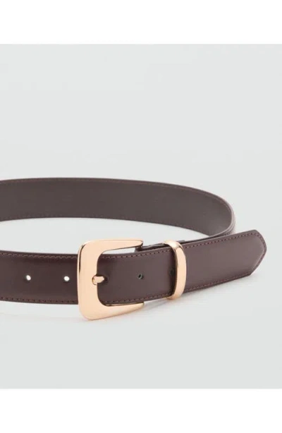Mango Faux Leather Belt In Brown