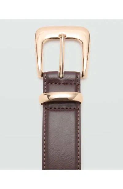 Mango Faux Leather Belt In Brown