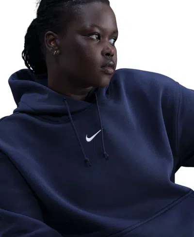 Nike Sportswear Plus Size Phoenix Fleece Oversized Pullover Hoodie In Blue