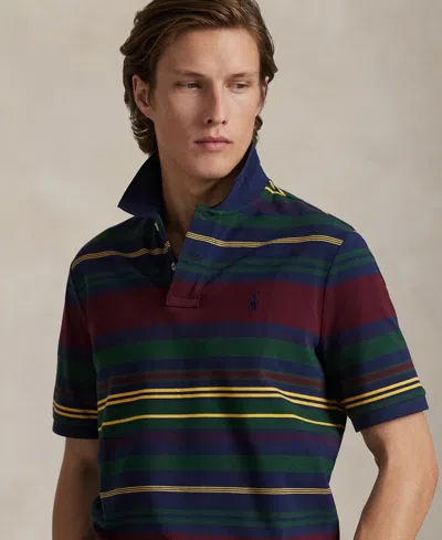 Polo Ralph Lauren Men's Classic-fit Striped Mesh Polo Shirt In Multi