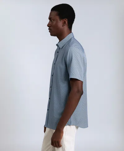 Kenneth Cole Printed Sportshirt In Blue