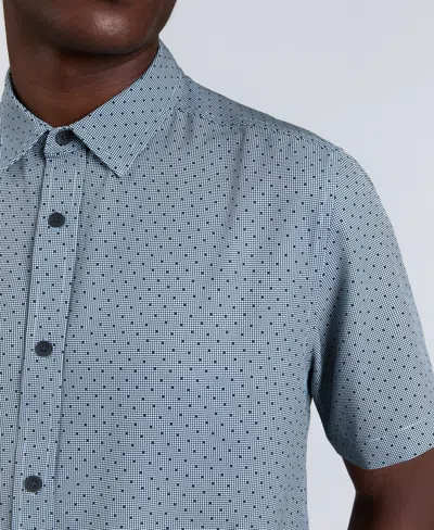 Kenneth Cole Printed Sportshirt In Blue