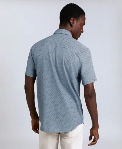 Kenneth Cole Printed Sportshirt In Blue