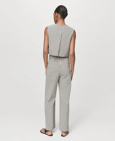 Mango Stripe Pants With Pockets In Neutral