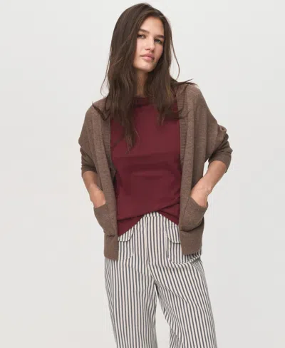 Mango Stripe Pants With Pockets In Neutral