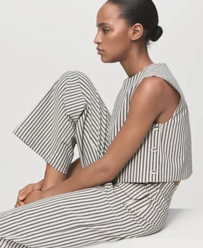 Mango Stripe Pants With Pockets In Neutral