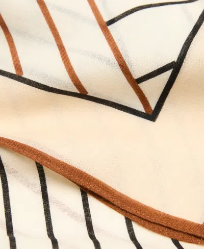 Mango Selection Geometric Print Wool Scarf In Neutral