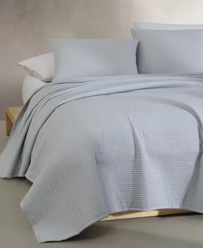 Calvin Klein Closeout!  Mini Channel Stitch Solid 3-pc. Quilt Set, Queen In Blue