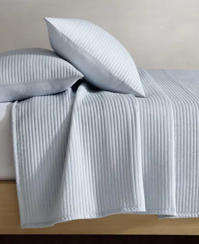 Calvin Klein Closeout!  Mini Channel Stitch Solid 3-pc. Quilt Set, Queen In Blue