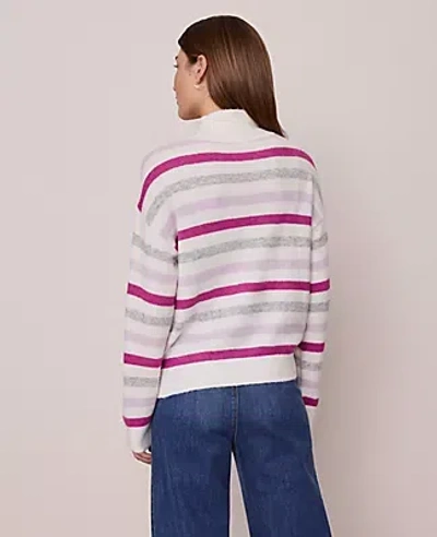 Ann Taylor Petite Weekend Collection Striped Turtleneck Sweater In Multi