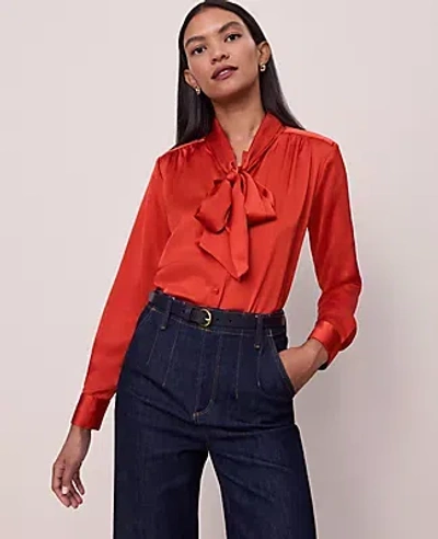 Ann Taylor Satin Bow Blouse