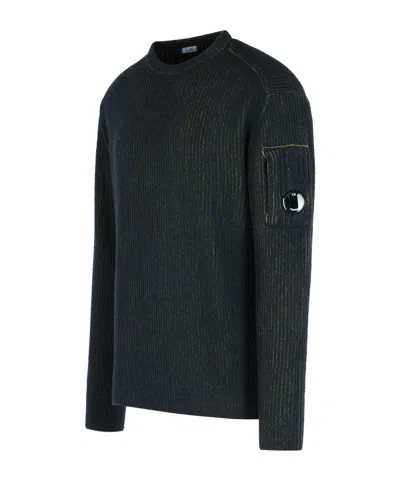 C.p. Company Knitwear Crew Neck In Fleece Knit In Black