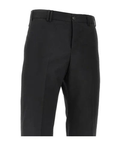 Pt Torino Cotton Michael Straight Leg Trousers In Black