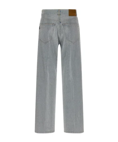 Haikure Five-pocket Denim Trousers Featuring Belt Loops In Gray