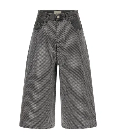 Haikure Bermuda Shorts With Pockets And Belt Loops In Black