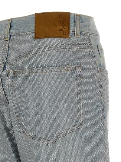 Haikure Five-pocket Denim Trousers Featuring Belt Loops In Gray