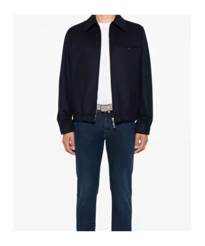 Incotex Zip-up Jacket In Blue