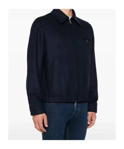 Incotex Zip-up Jacket In Blue