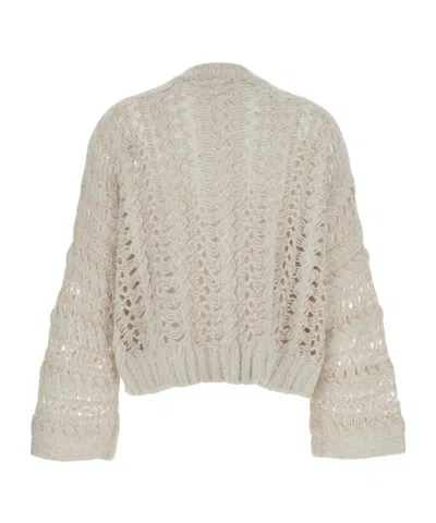 Antonelli Crew Neck Long Sleeve Sweater In Neutral