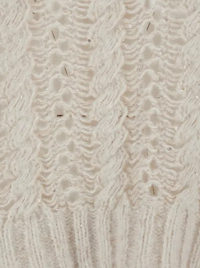 Antonelli Crew Neck Long Sleeve Sweater In Neutral