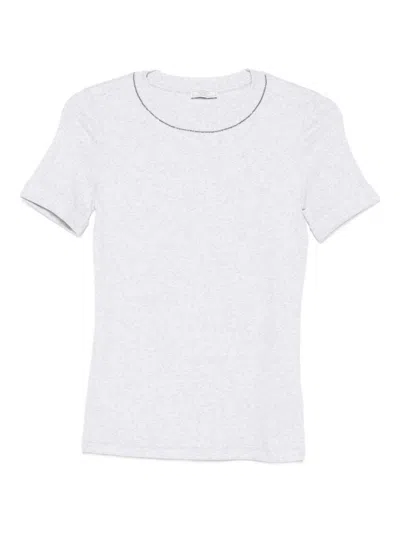 Peserico Fitted Short Sleeve Cotton T-shirt In White