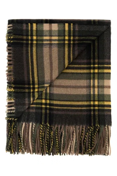 Saint Laurent Cashmere Blend Scarf Featuring Plaid Design In Multi