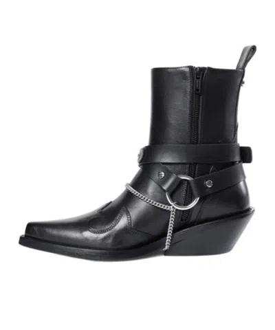 Ann Demeulemeester Ieva Santiags Ankle Boots In Black