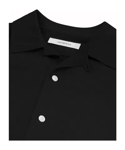 Umit Benan Cuban Shirt In Linen And Silk In Black