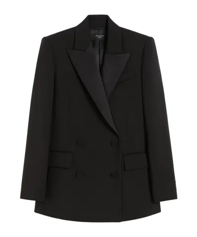 Weekend Max Mara Wool Tuxedo Blazer In Black