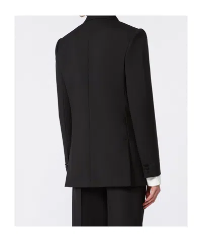 Weekend Max Mara Wool Tuxedo Blazer In Black