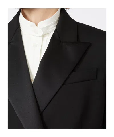 Weekend Max Mara Wool Tuxedo Blazer In Black