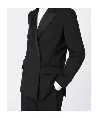 Weekend Max Mara Wool Tuxedo Blazer In Black
