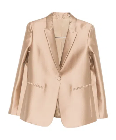 Alberta Ferretti Buttoned Peak-lapel Jacket In Neutral
