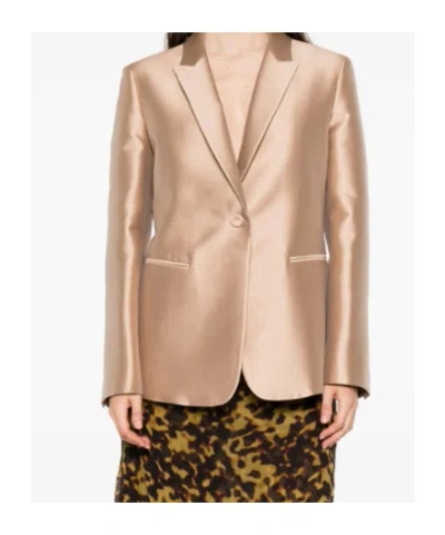 Alberta Ferretti Buttoned Peak-lapel Jacket In Neutral