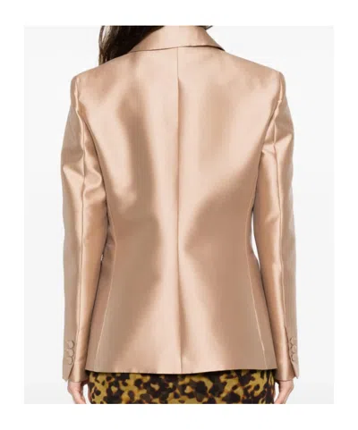 Alberta Ferretti Buttoned Peak-lapel Jacket In Neutral