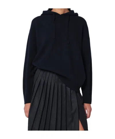 Roberto Collina Long-sleeved Hooded Sweater In Black
