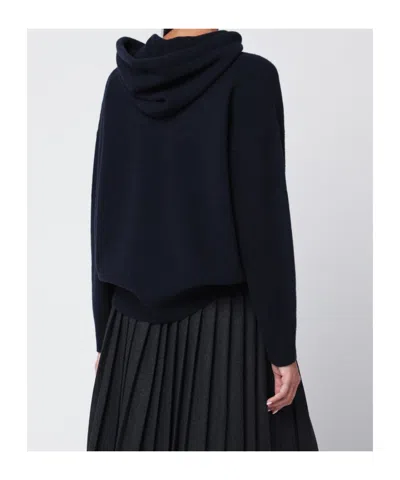 Roberto Collina Long-sleeved Hooded Sweater In Black