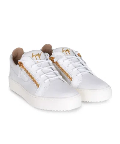 Giuseppe Zanotti Glossy Leather Sneakers In White