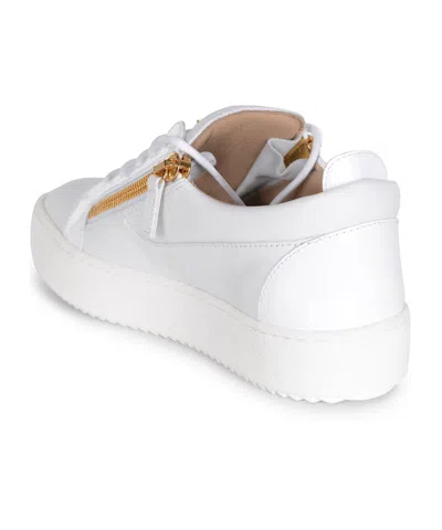 Giuseppe Zanotti Glossy Leather Sneakers In White
