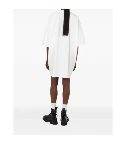 Moschino Cotton Interlock Dress In White