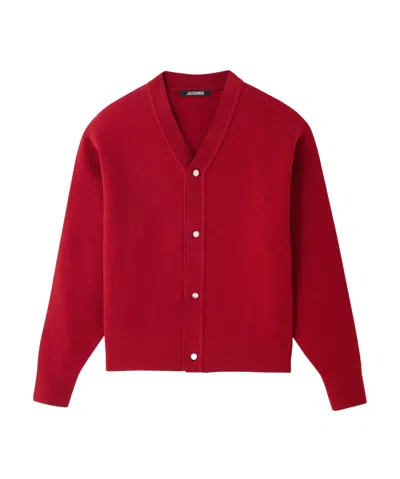 Jacquemus Le Cardigan Doppio Wool Blend Cardigan In Red